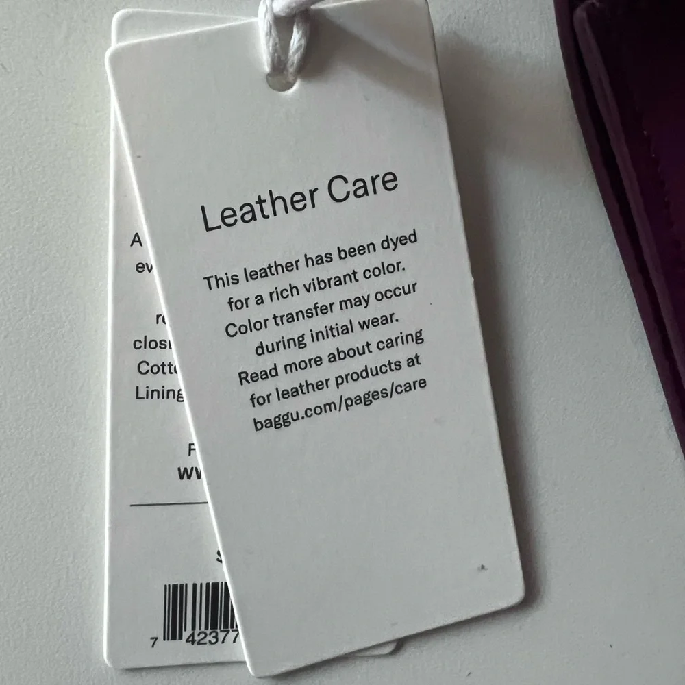 BAGGU Small Structured Leather Bag - Cranberry - Picture 7 of 10